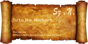Sztojka Norbert névjegykártya