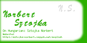 norbert sztojka business card